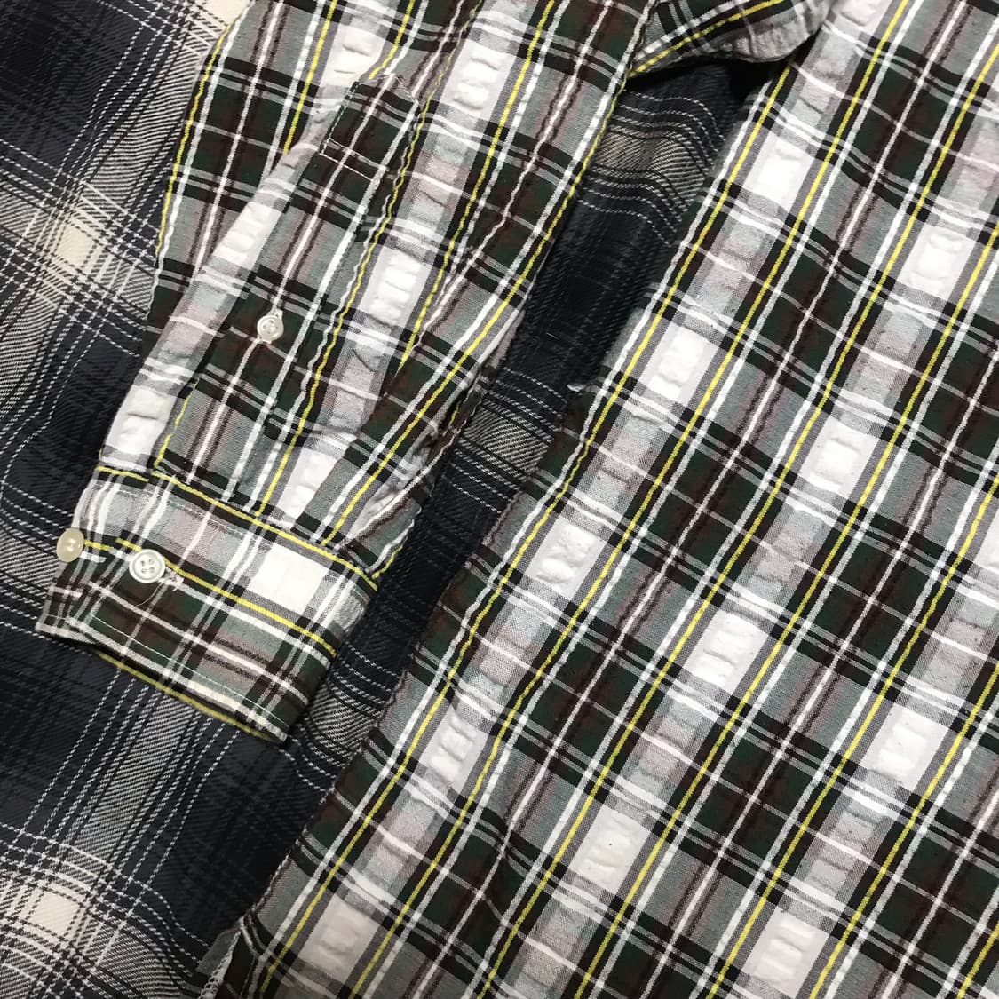 재팬 90s 우라하라 바이브 엠보싱 오버핏 셔츠형 체크 자켓 상품이미지3