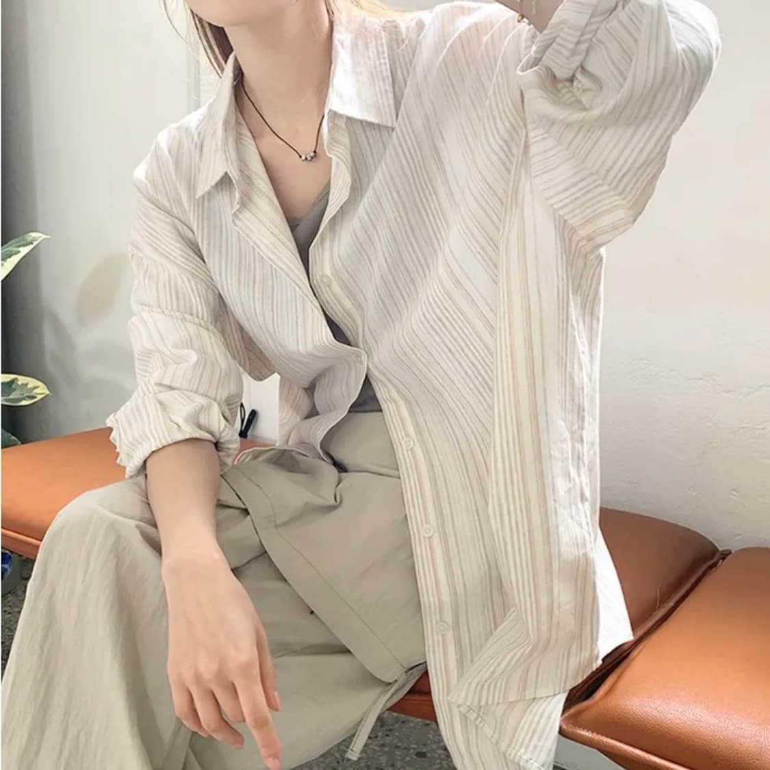 육육걸즈 버티컬 오버핏 셔츠 상품이미지4