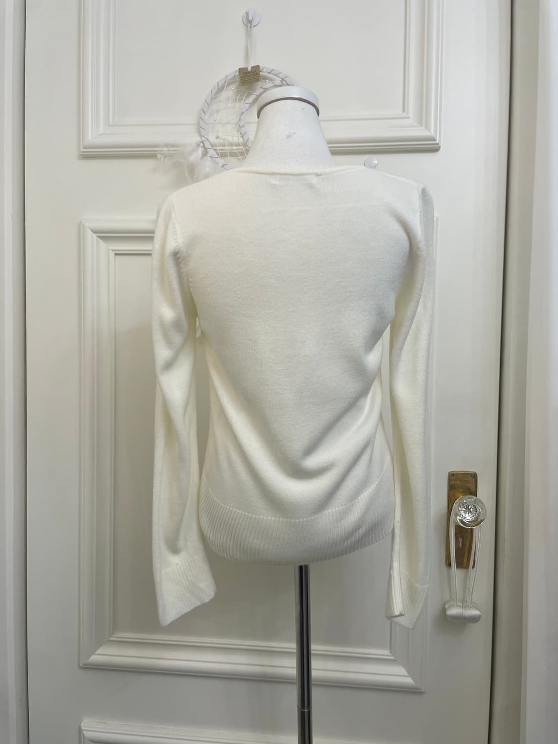 ivory basic pearl button cardigan 상품이미지3