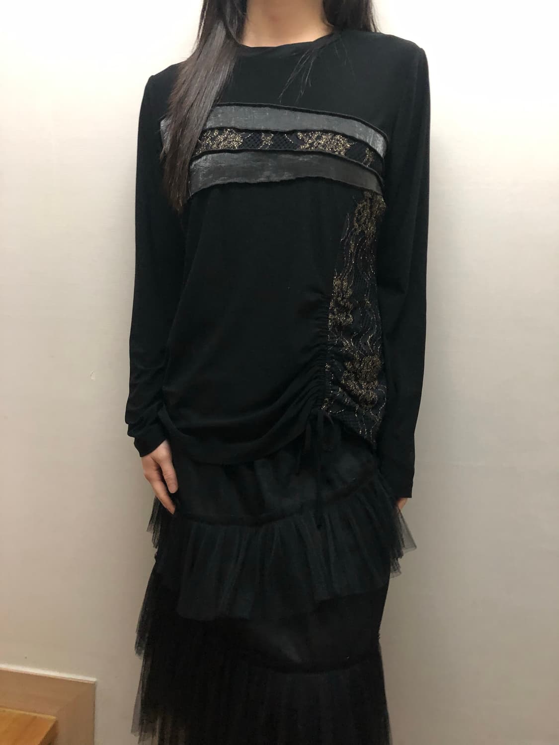 빈티지 블랙 오리엔탈 셔링 탑 상품이미지6