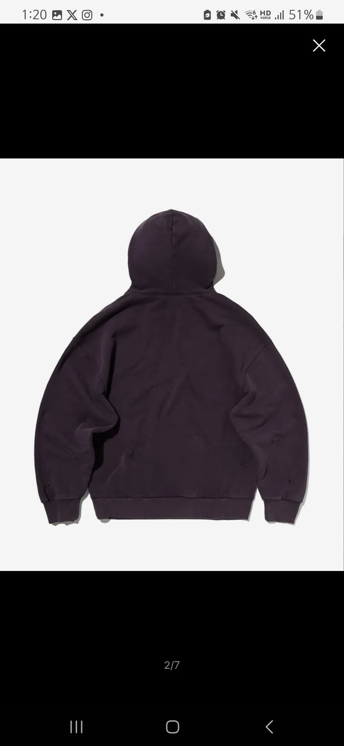 스웨이드 후드티 CROSS HOODIE PUPLE 상품이미지2