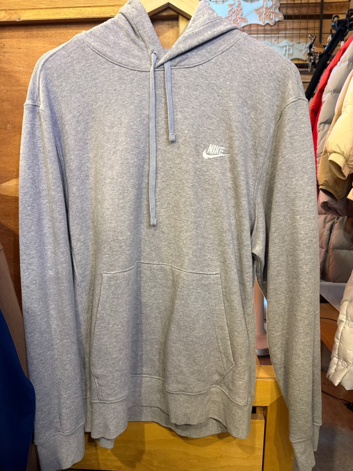 아웃스탠딩 무지 그레이 후드티 상품이미지4