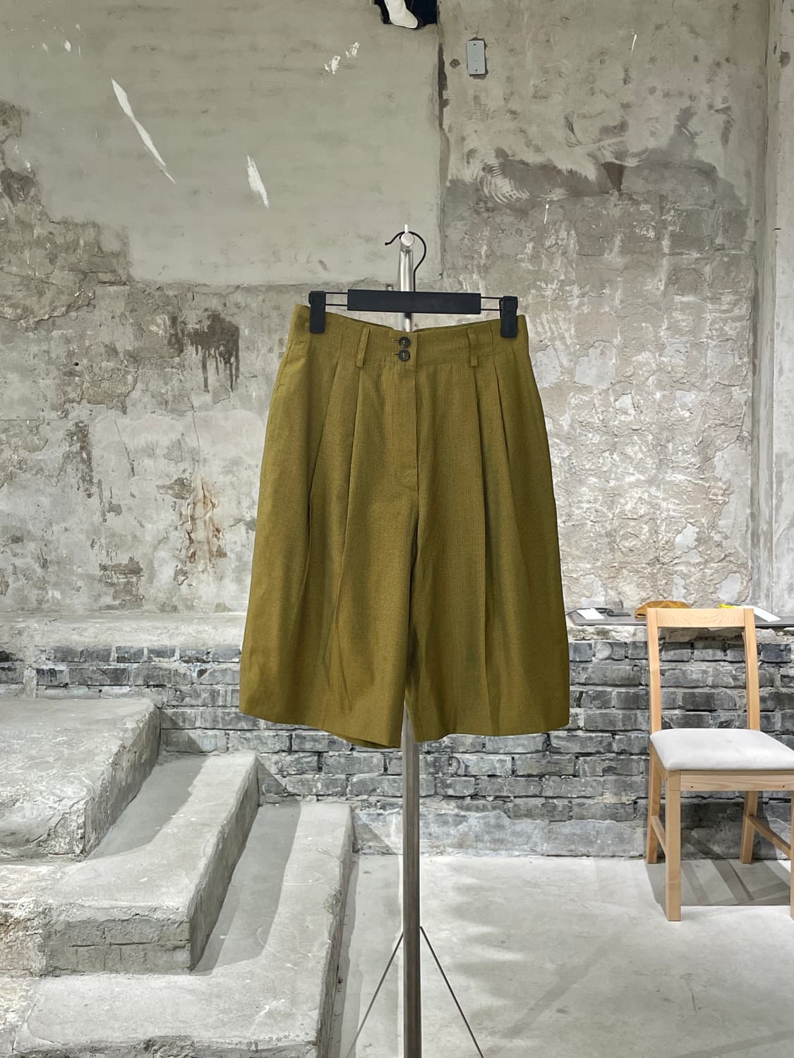 질샌더 골드 하운드 투스 체크 핀턱 와이드 카프리 팬츠 상품이미지1