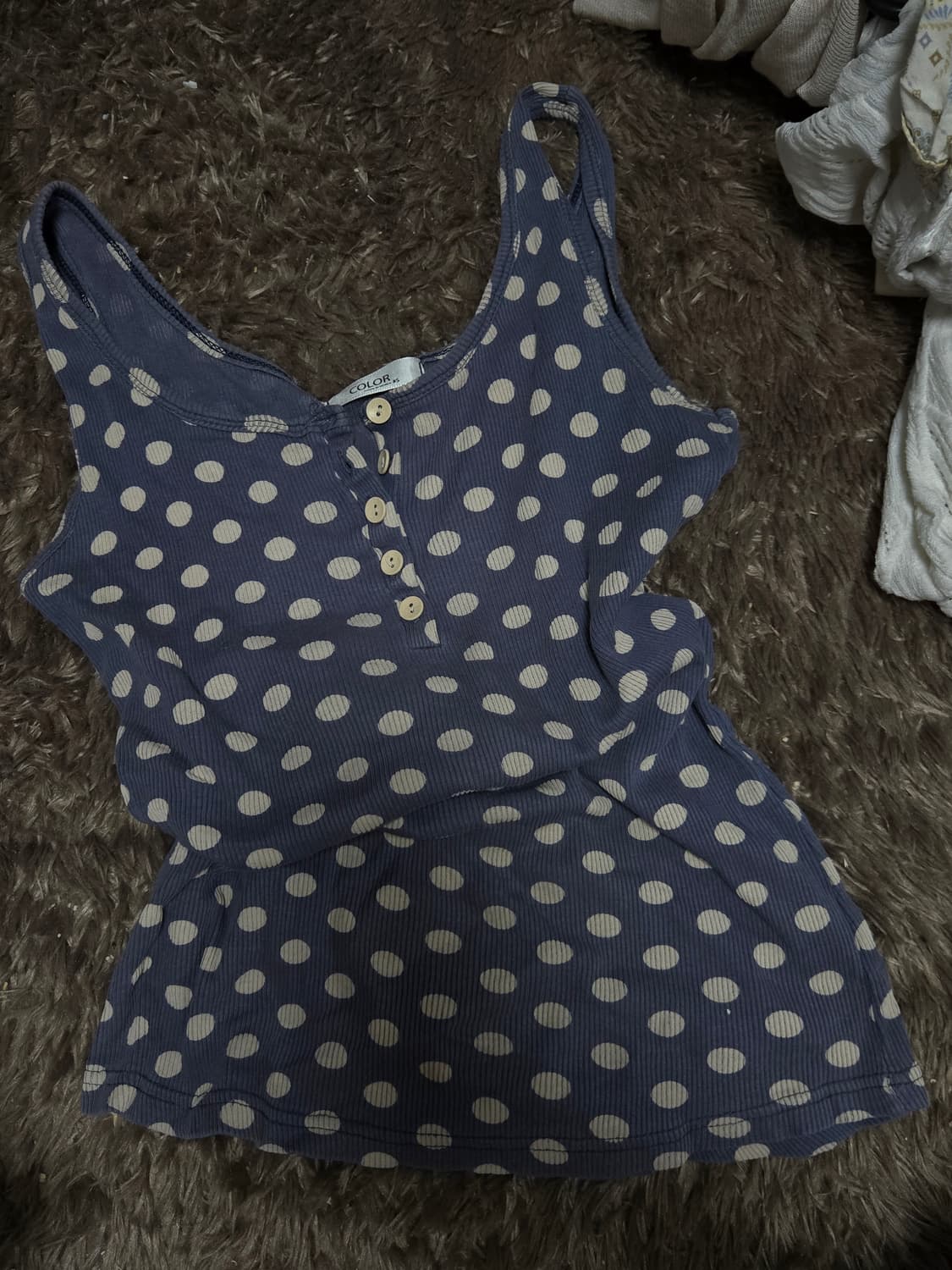 도트 땡땡이 나시티셔츠 슬리브리스  상품이미지2