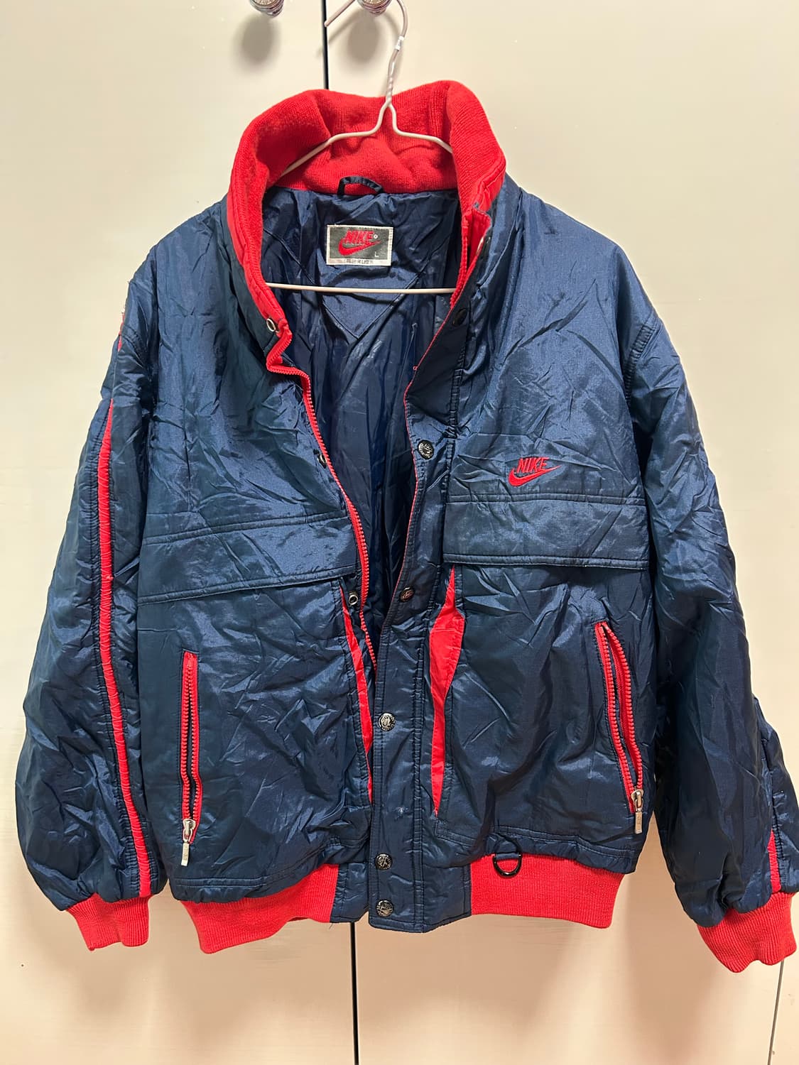 나이키 80년대 빈티지 퀄팅 자켓 네이비 L 상품이미지4