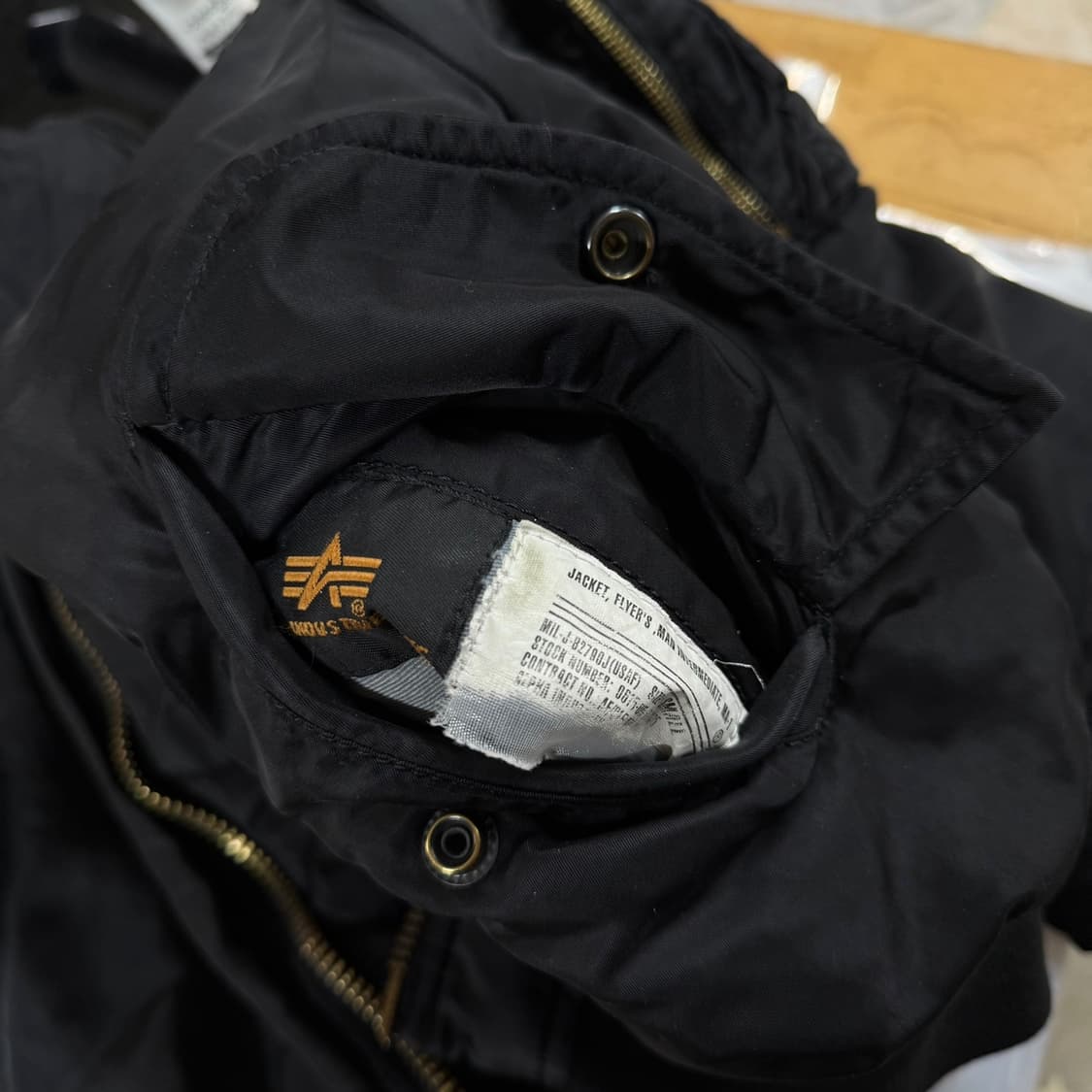 [S] 알파인더스트리 블랙 MA-1 항공점퍼 자켓 상품이미지6