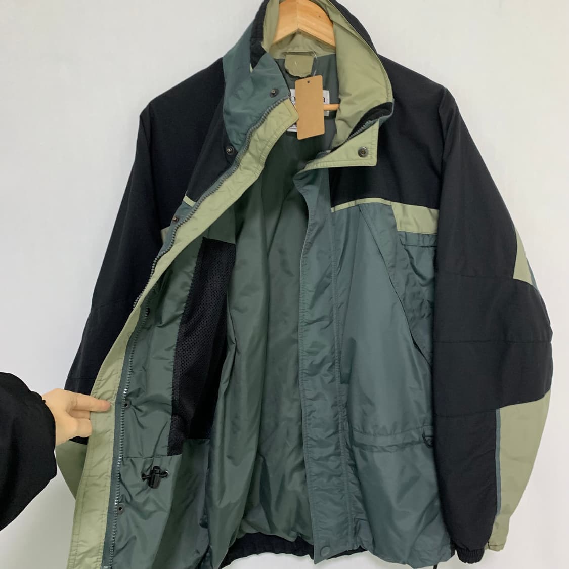 컬럼비아 콜롬비아 배색 블랙/그린 바람막이 자켓 고프코어 남M 남녀공용 상품이미지4