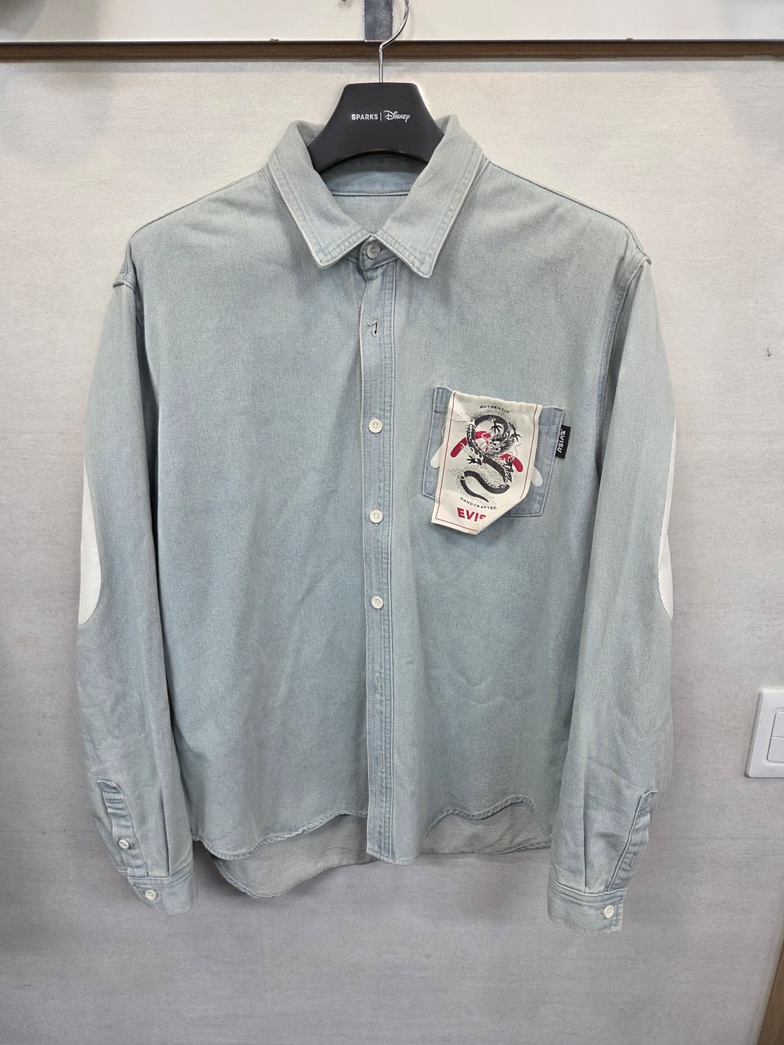 에비수 레더 로고 연청 데님셔츠 긴팔 xl 상품이미지1