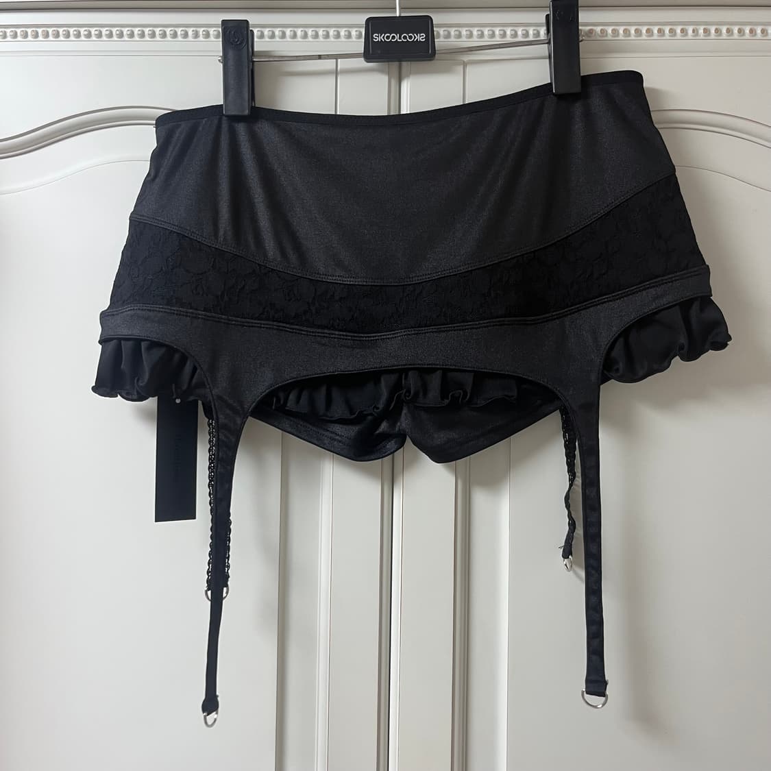 Lace garter skirt 블랙 M 상품이미지5