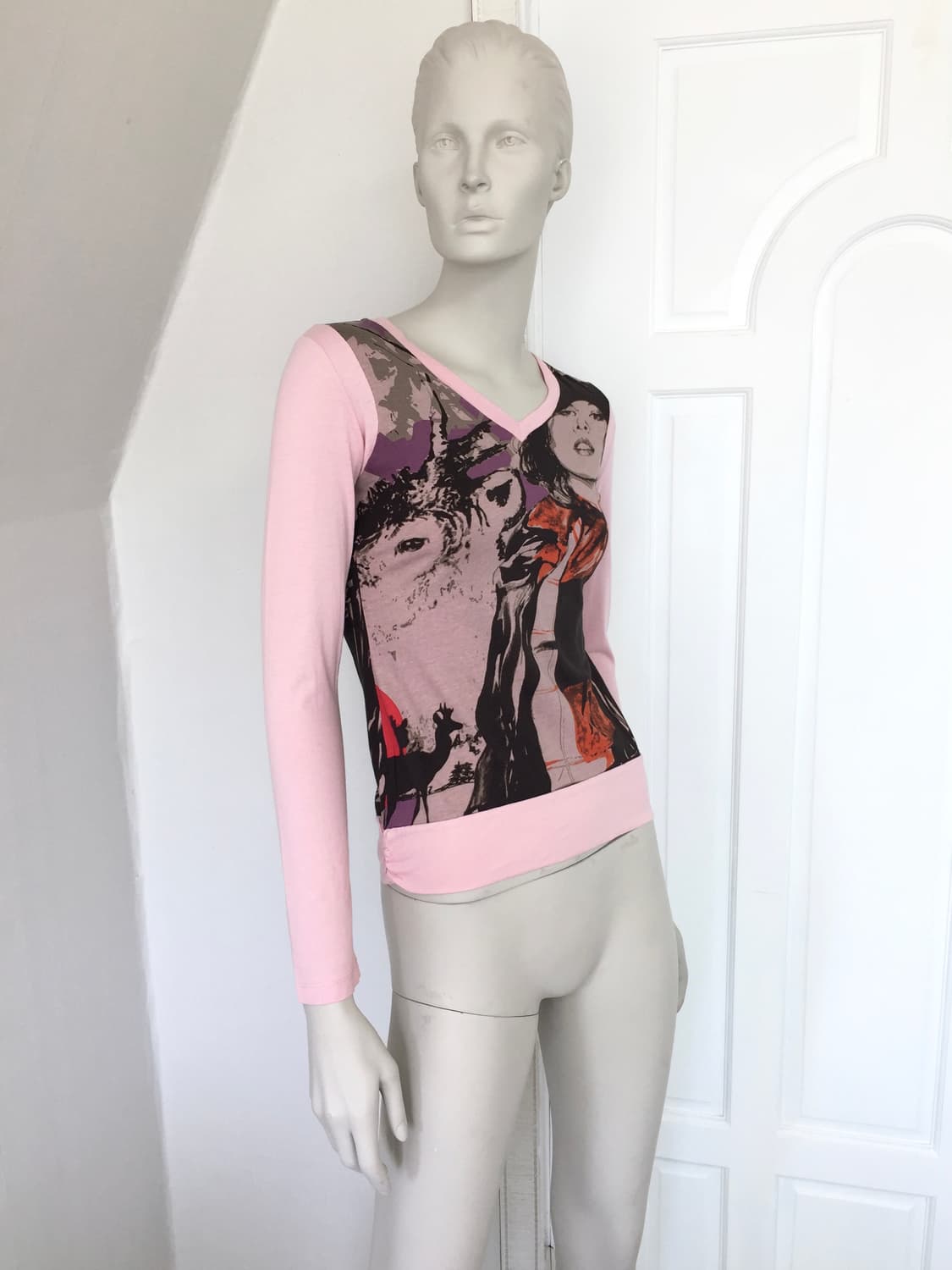 Spain Designer Slim pink top 상품이미지1