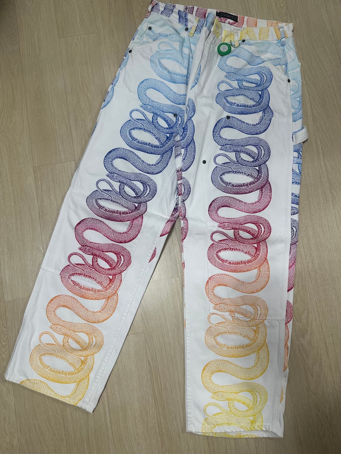 [36] 슈프림 X 히트테릭 글래머 콜라보 화이트 팬츠  상품이미지2