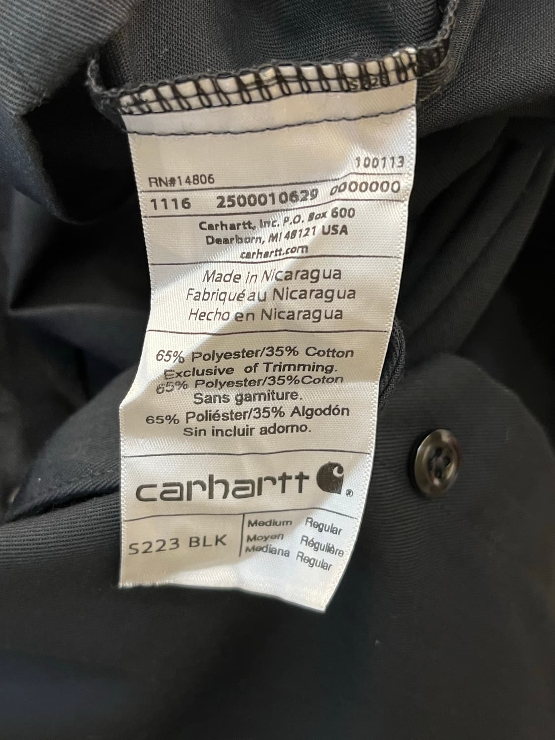 칼하트 더블 포켓 반팔 셔츠 블랙 상품이미지9