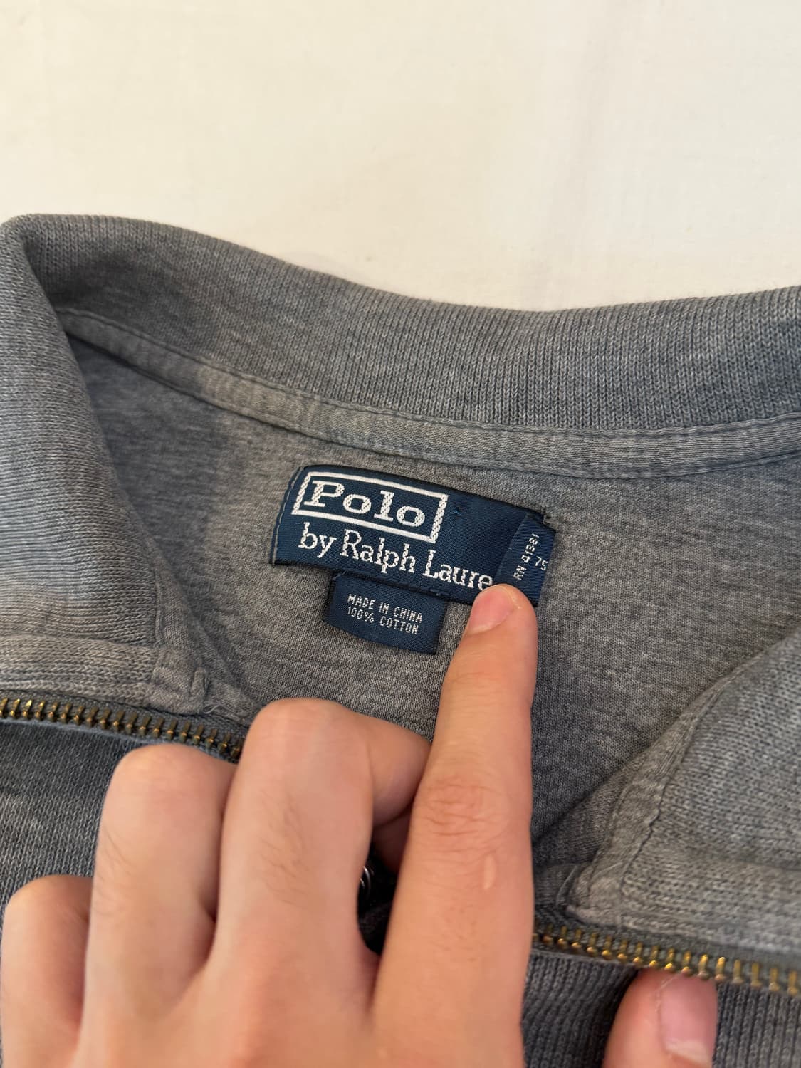 폴로 랄프로렌 반집업 코튼 니트 그레이 상품이미지6