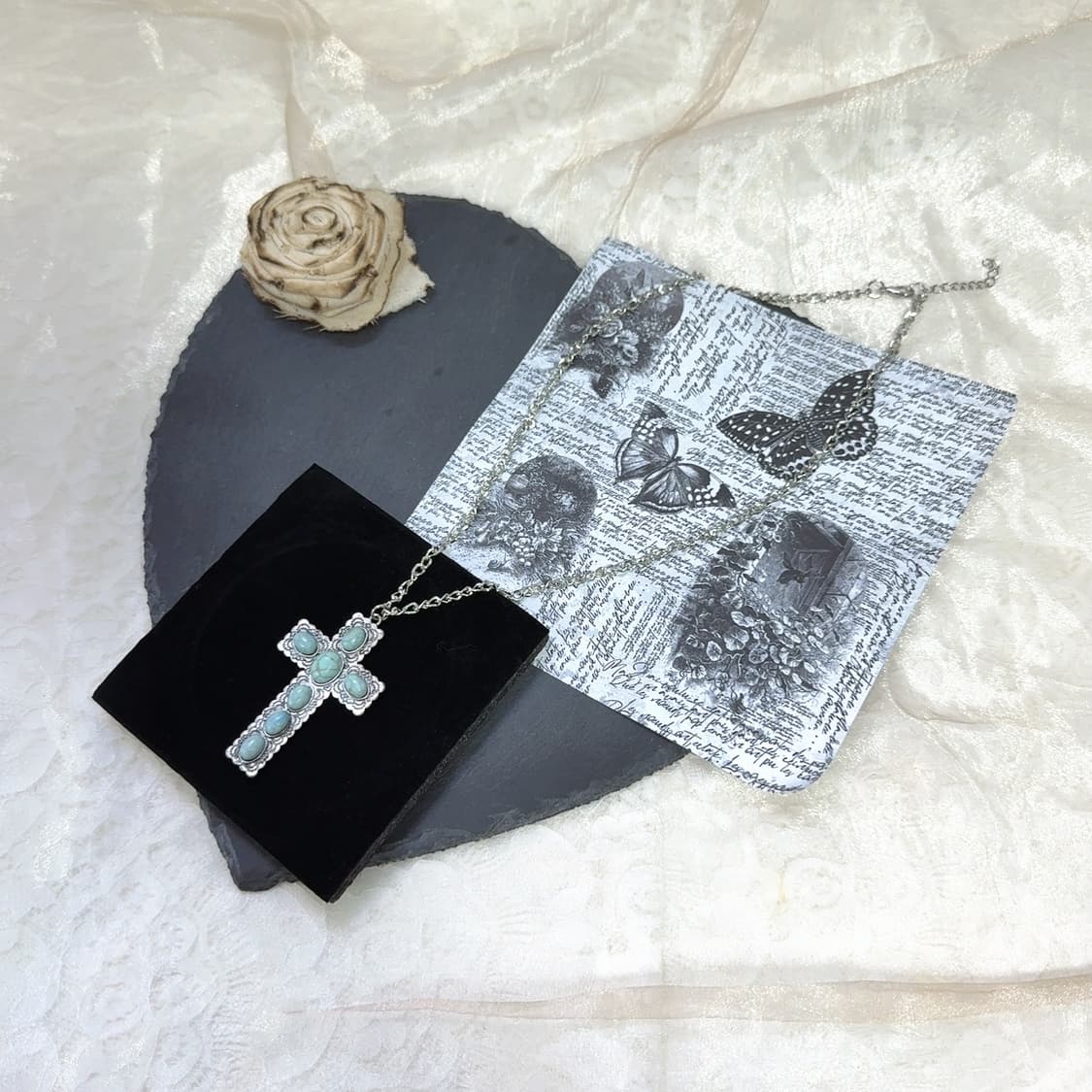 빈티지  에스닉 오리엔탈 십자가 목걸이 상품이미지2