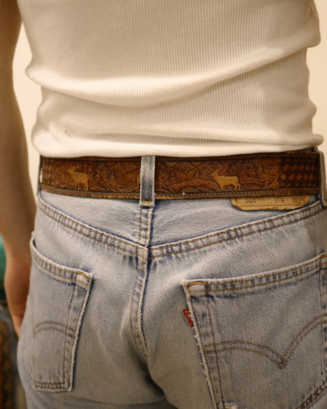 vintage carving leather belt 상품이미지6