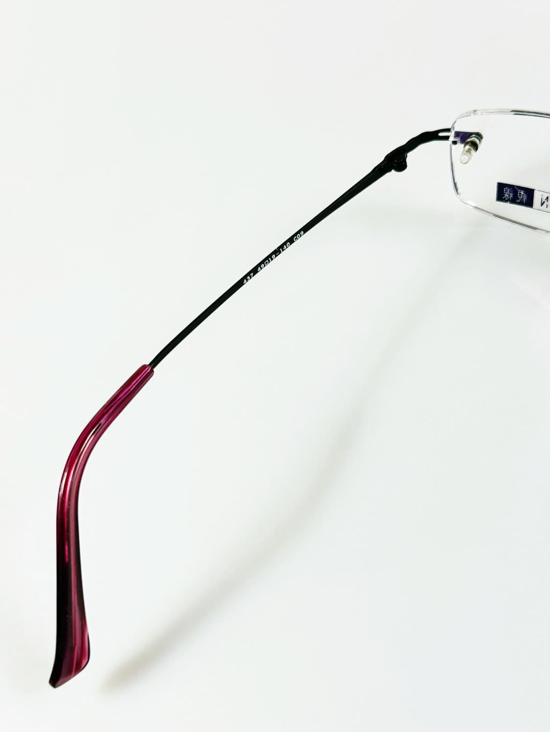 SEESUN 레드 티타늄 스퀘어 무테 프레임 빈티지 안경 상품이미지7