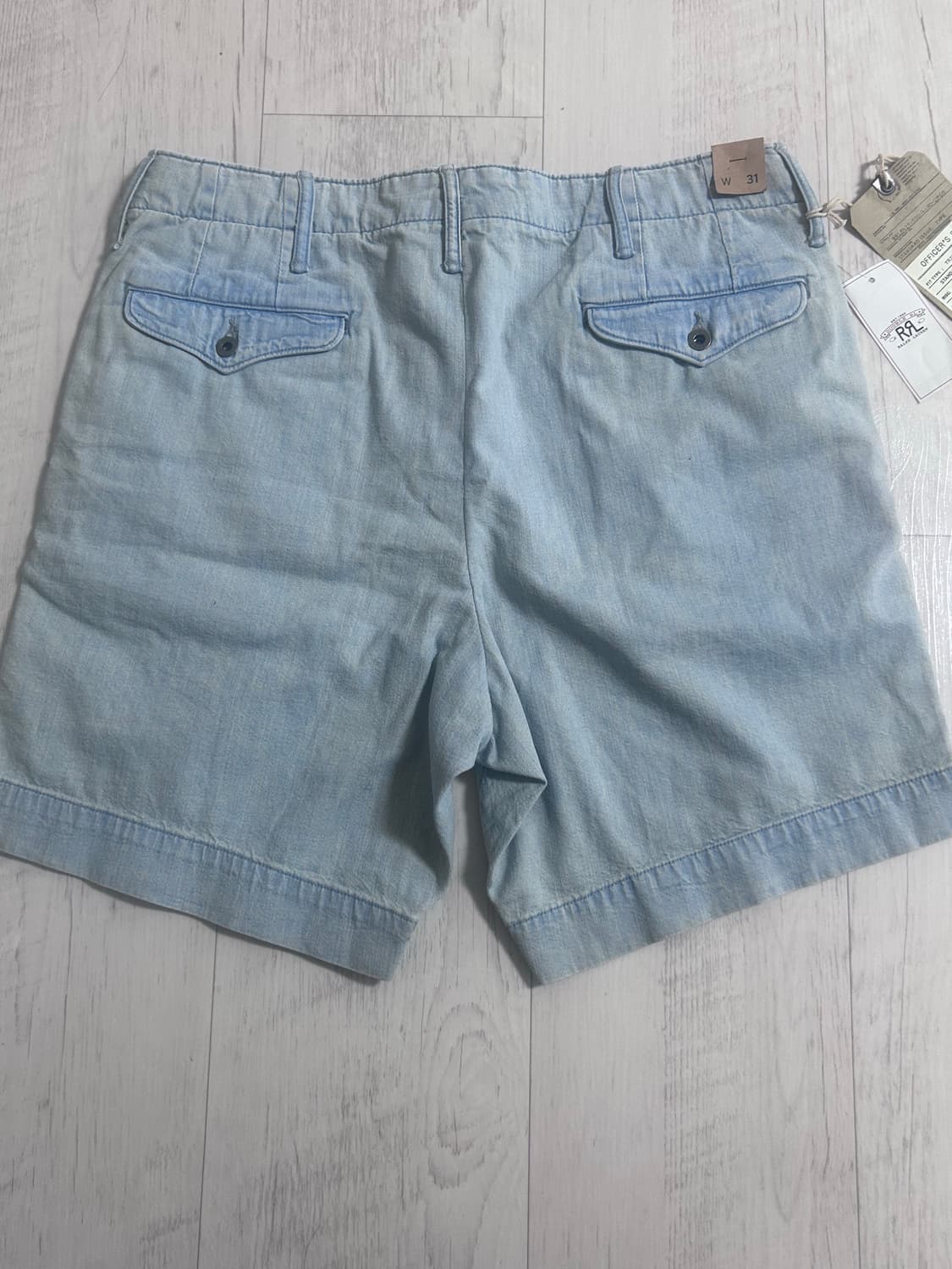 RRL 가먼트다잉 오피서 샴브레이 치노쇼츠 31 새상품 상품이미지2