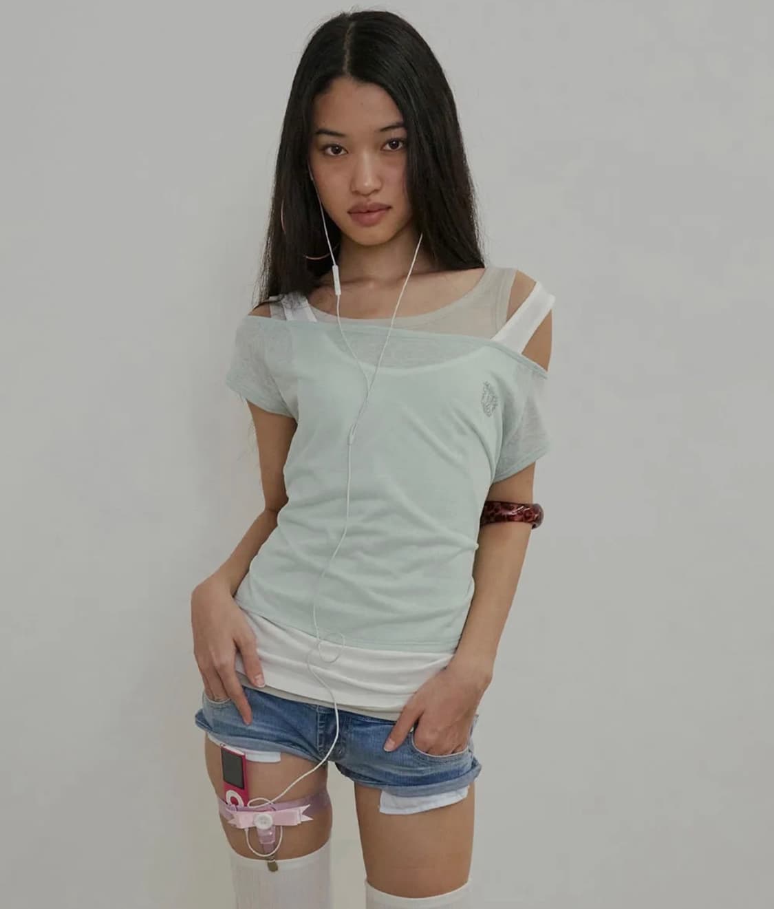 Lazy Sleeveless Layered Tee Mint L size 상품이미지1