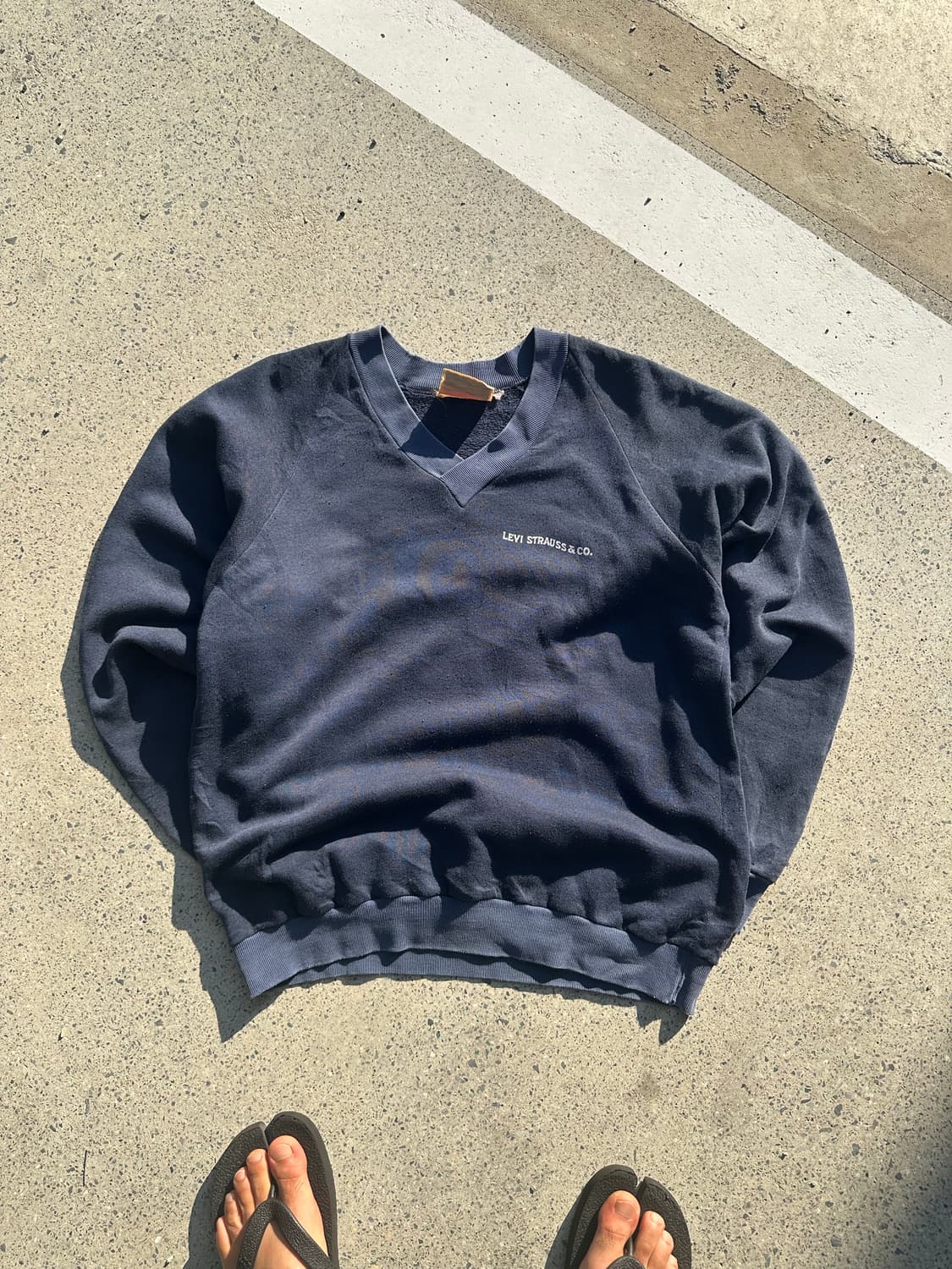 80’s Levi’s V-neck logo print sweatshirt 상품이미지7