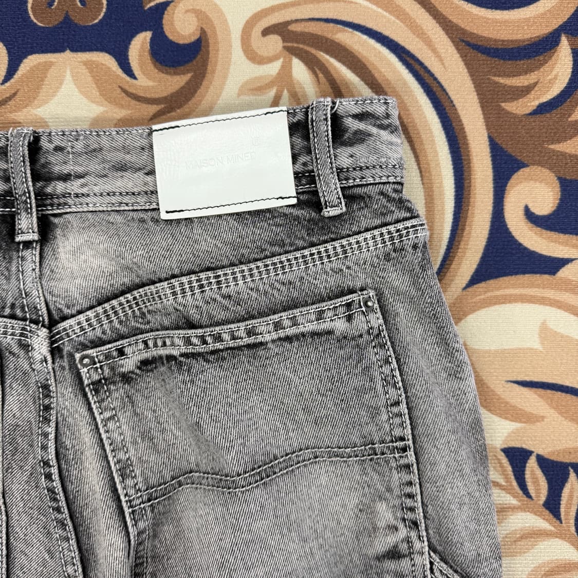 (S-M)메종미네드 MAISON MINED 워싱 더블니 카펜터 데님팬츠 상품이미지6