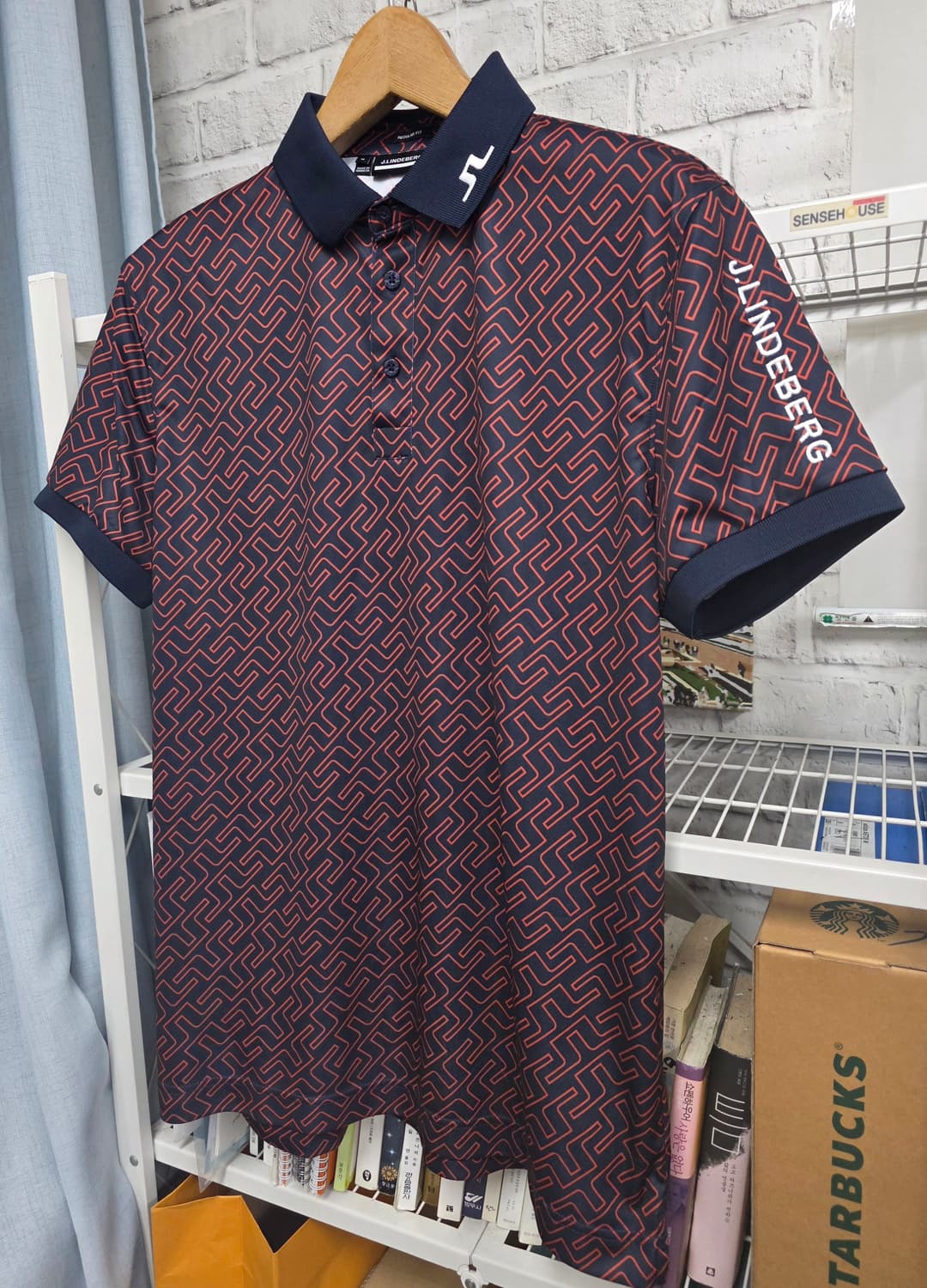 제이린드버그 남성 골프반팔티 95 테크 레귤러핏 프린트 폴로셔츠 MM74 상품이미지2