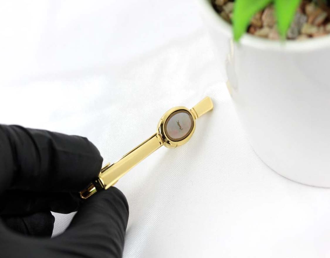 입생로랑 A등급 5.5cm 천연자개 남자 명품 넥타이핀 빈티지 상품이미지4