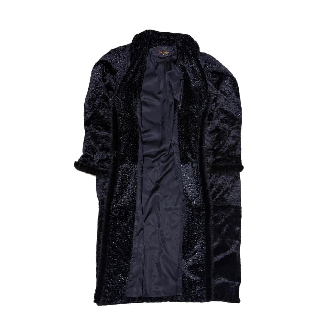 빈티지 글리터 블랙 롱코트 상품이미지6