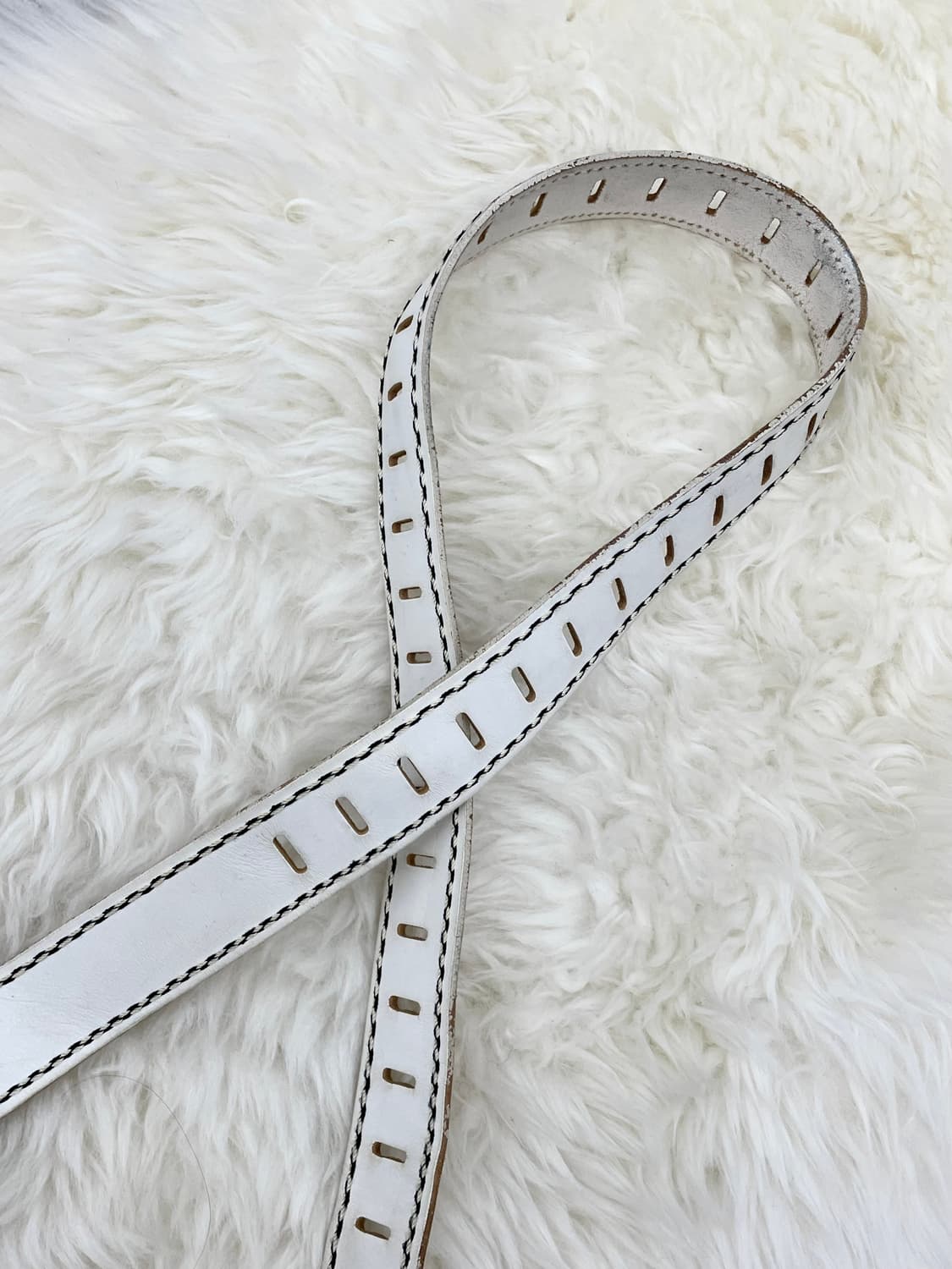 리얼레더 스티치 펀칭 버클 벨트 상품이미지5