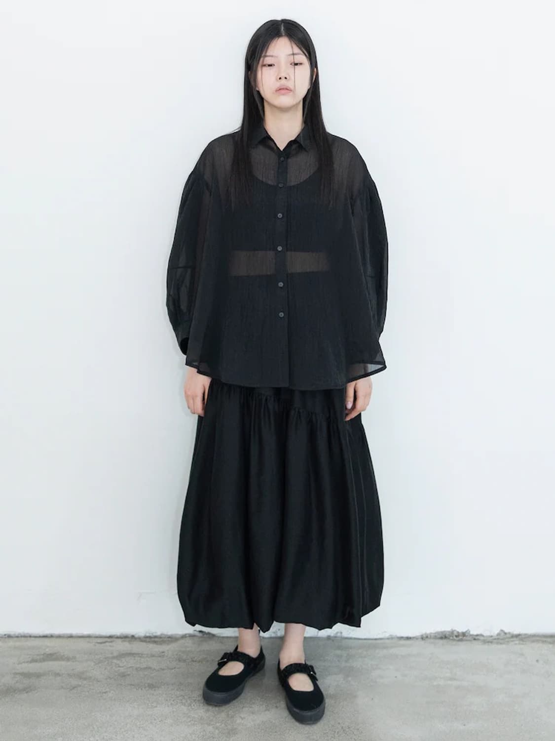 유노이아 Oblique Line Moss 스커트 상품이미지3