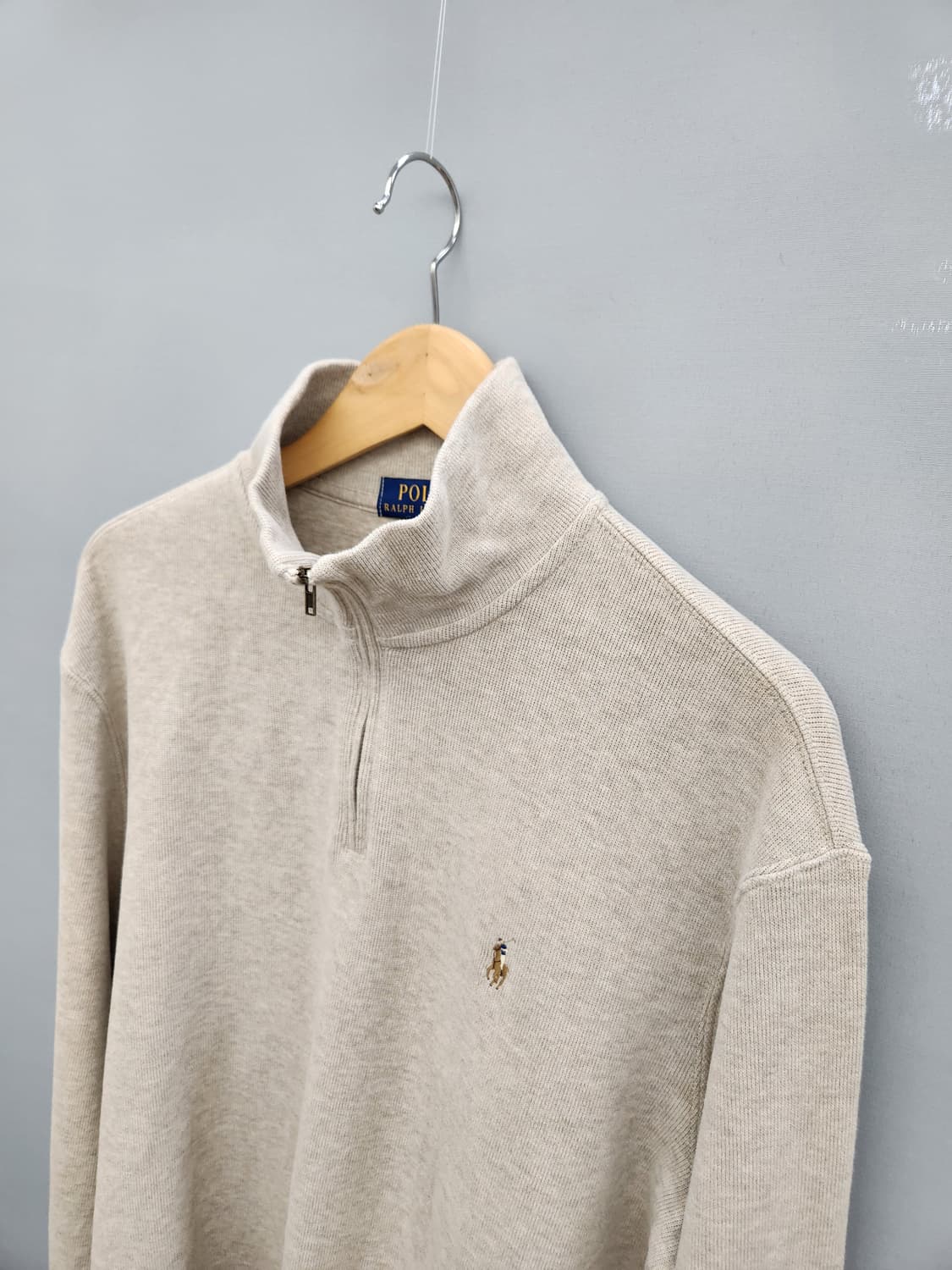 Polo 폴로 랄프로렌 베이지 반집업 니트 상품이미지3