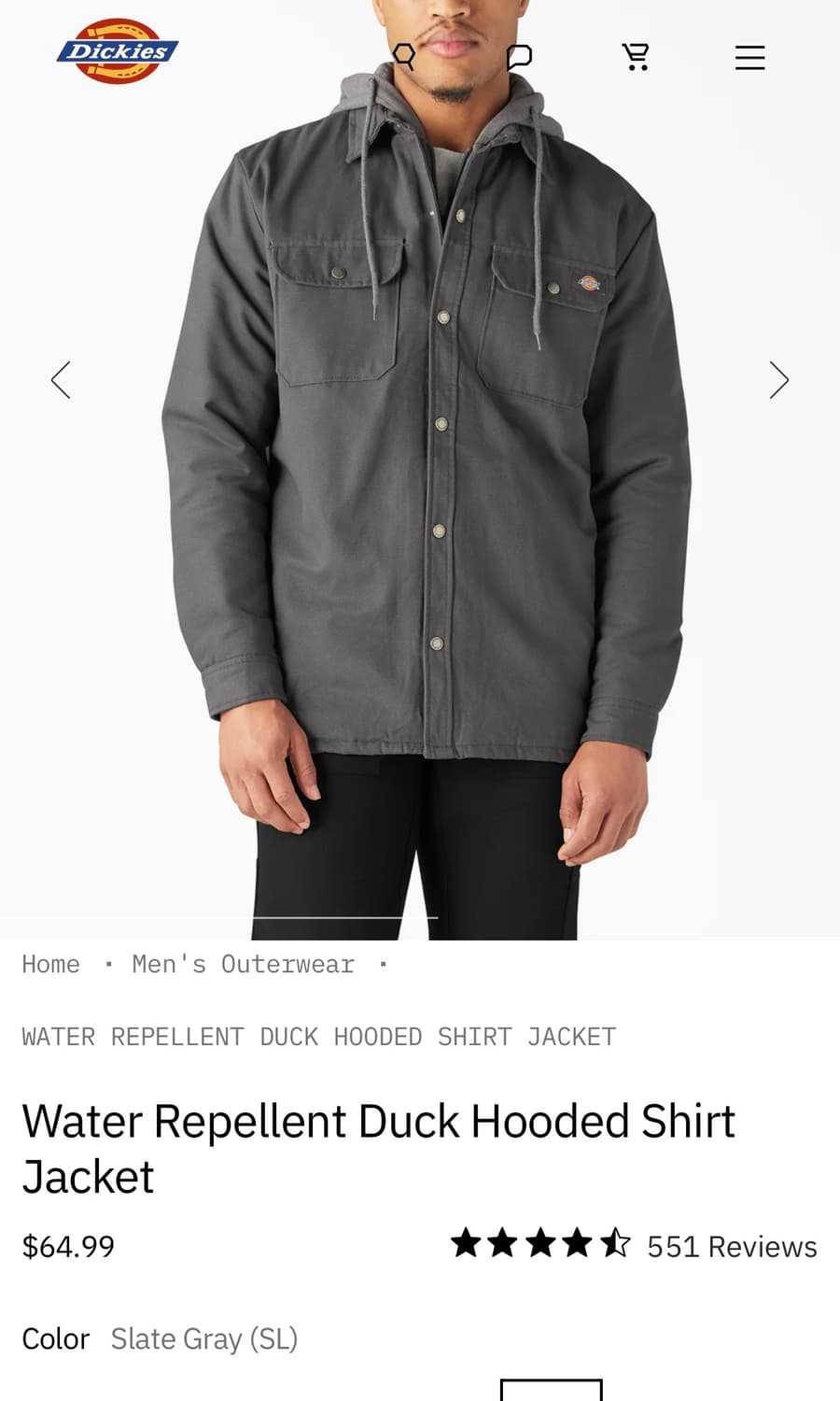 (M)디키즈 후드 워크 자켓 슬레이트그레이 상품이미지6