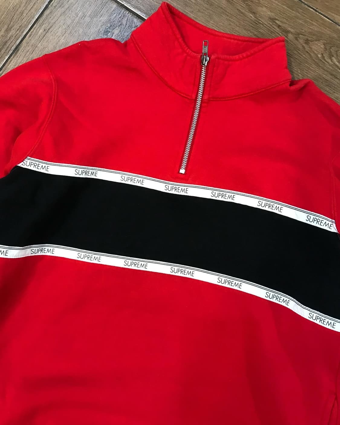 Supreme Logo Stripe Half Zip Sweat Shirt 상품이미지7
