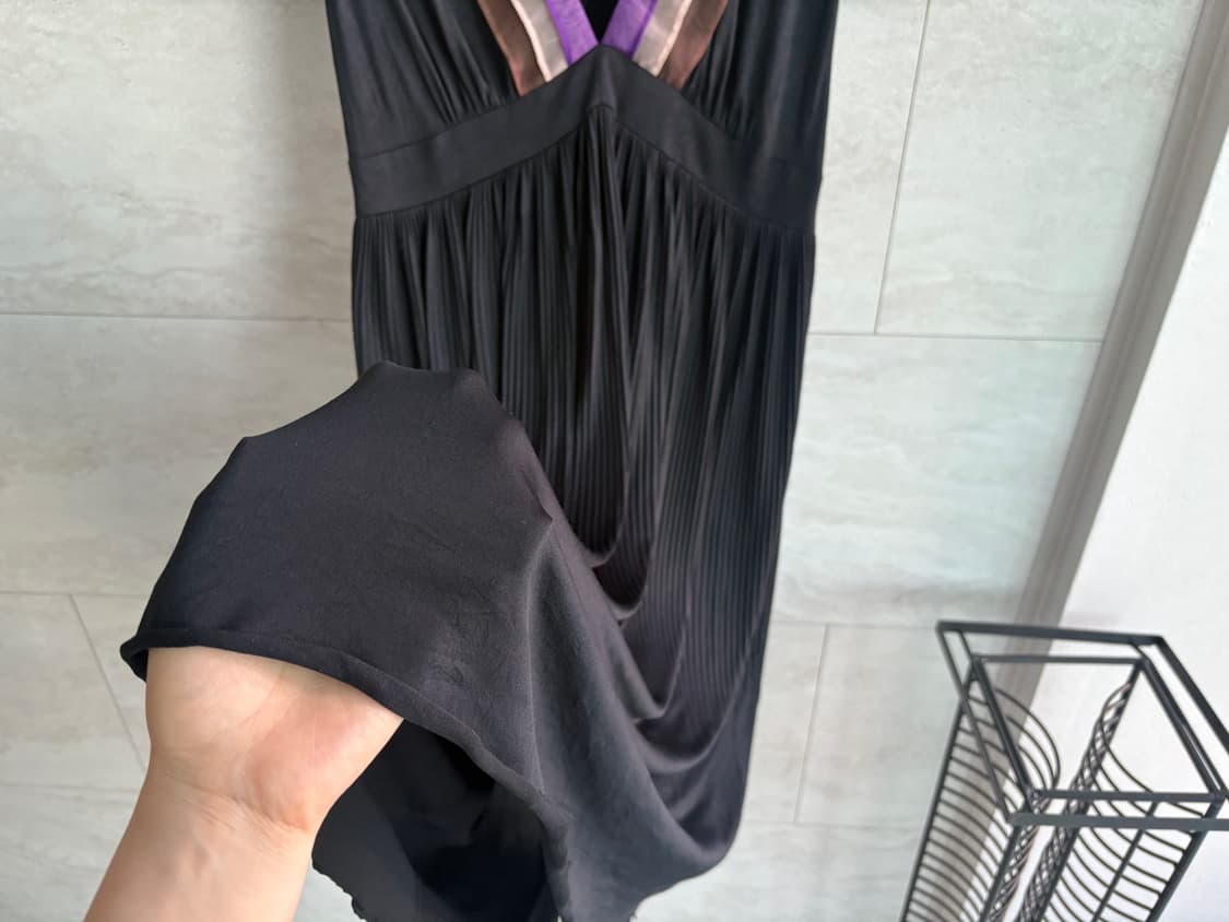 color trim v-neck dress 상품이미지3