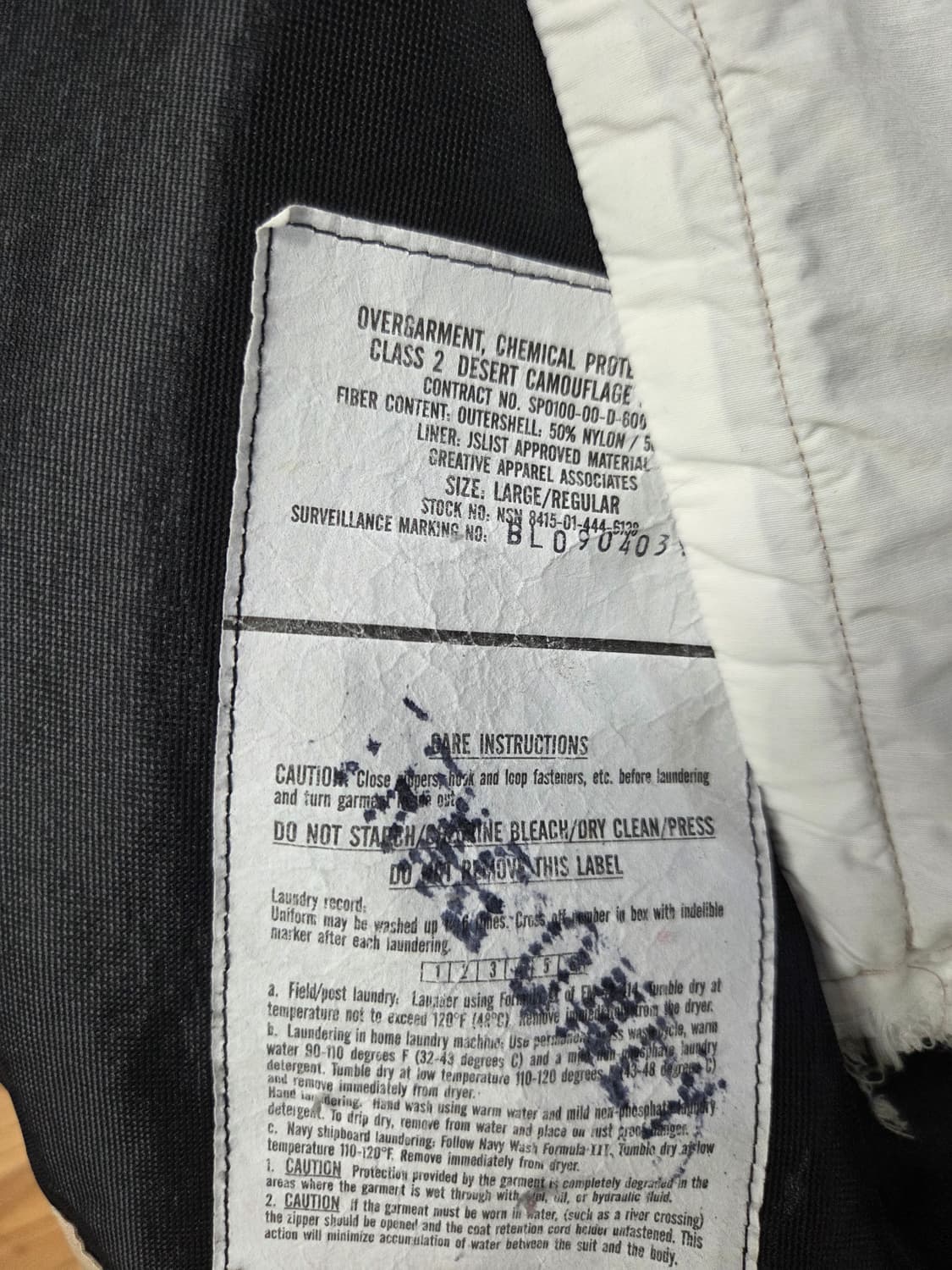 가슴105~115)미군 화생방 보호자켓 사막3색 상품이미지3