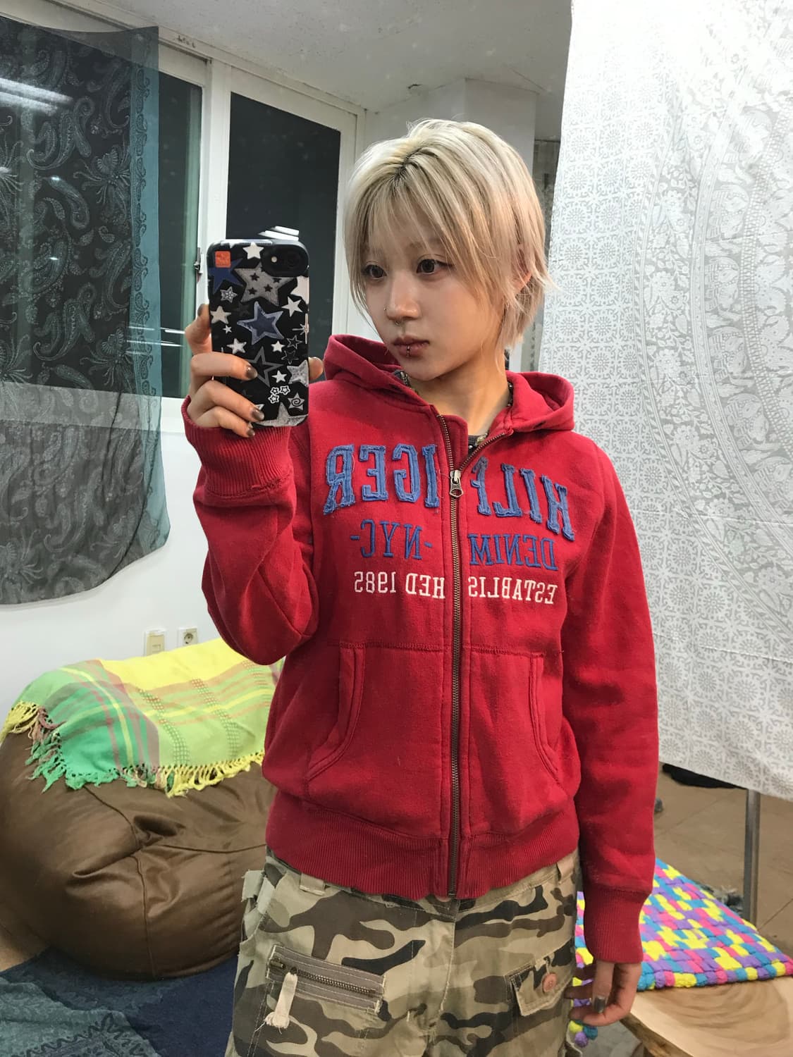 타미힐피거 기모 자수 후드집업  상품이미지1