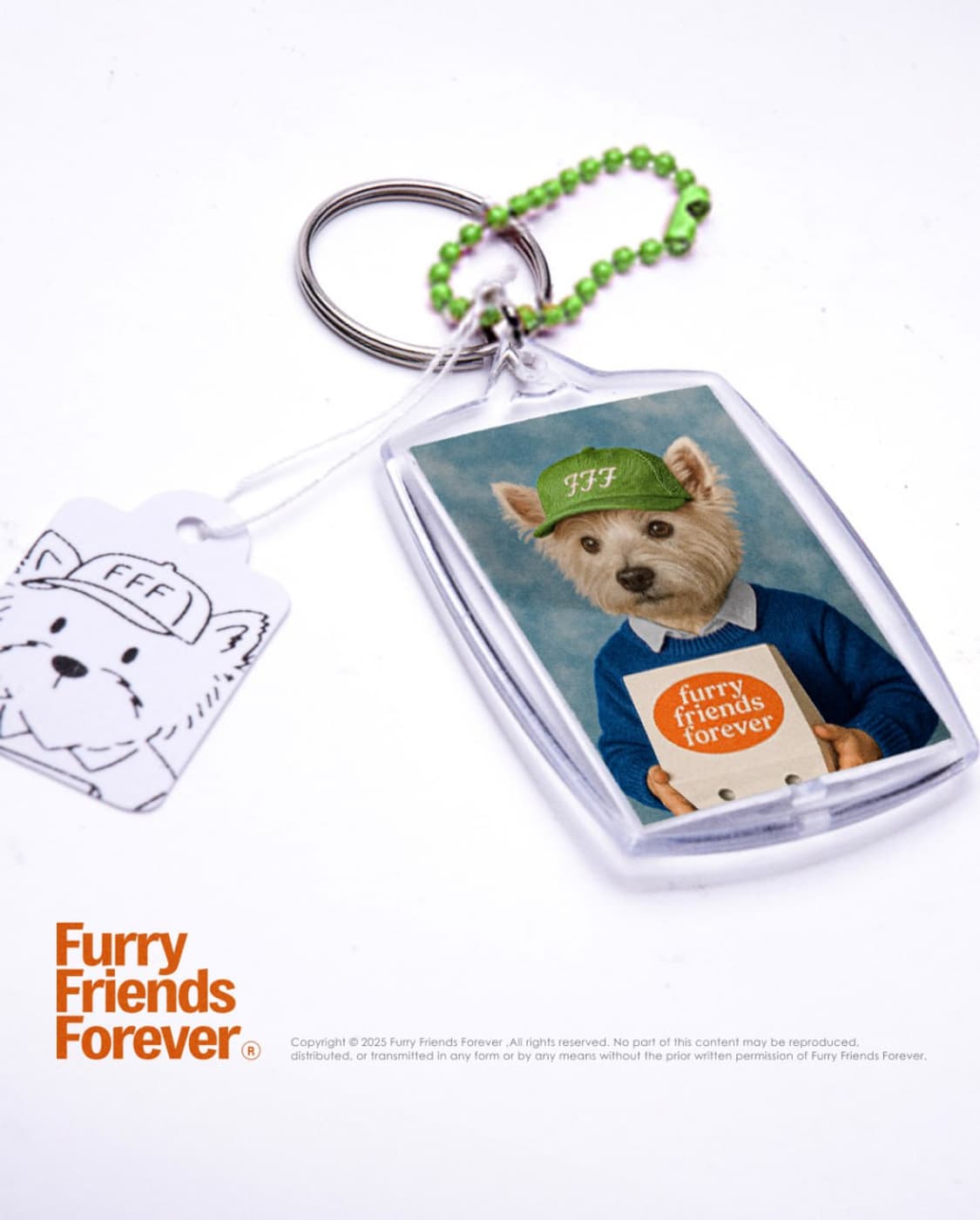 (FFF)시그니처🥑볼캡 강아지 키링🐕 (L.green/orange) 상품이미지1