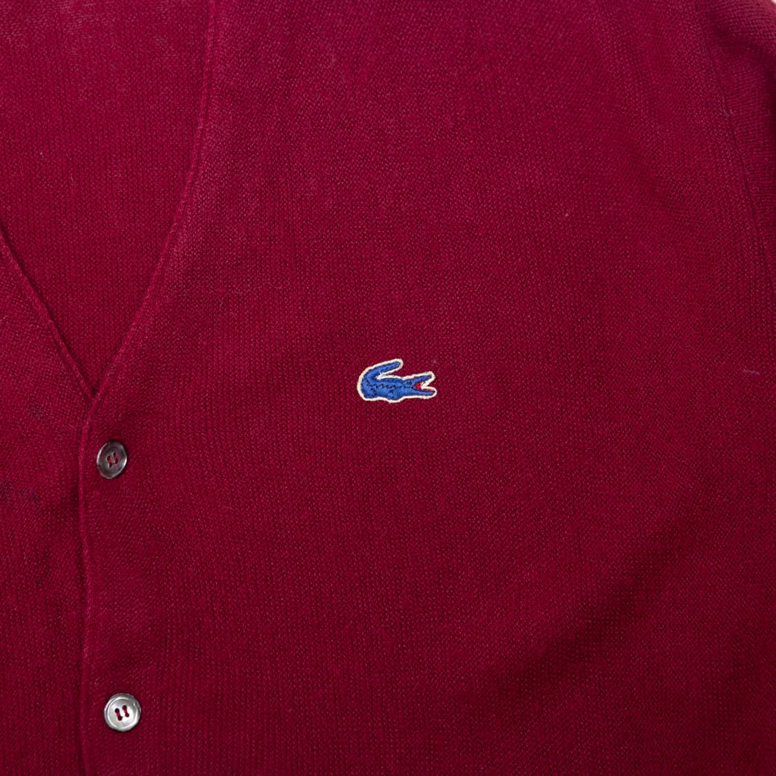 80s IZOD 라코스테 아크릴 가디건 버건디 상품이미지2