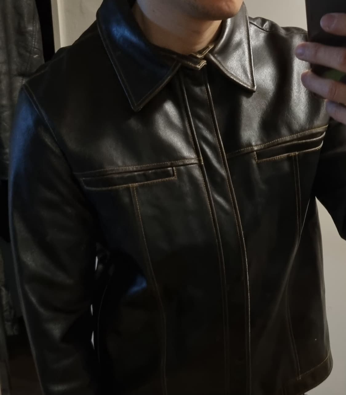 올드갭 브라운 레더 자켓 m 상품이미지1