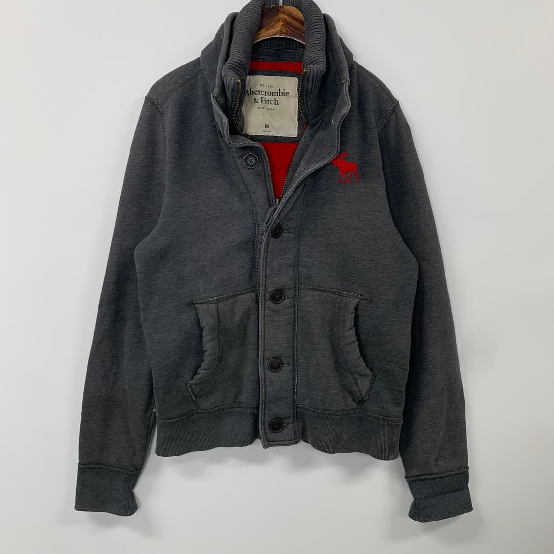 아베크롬비 산양로고 y2k 와투케 차콜 버튼 자켓 상품이미지2