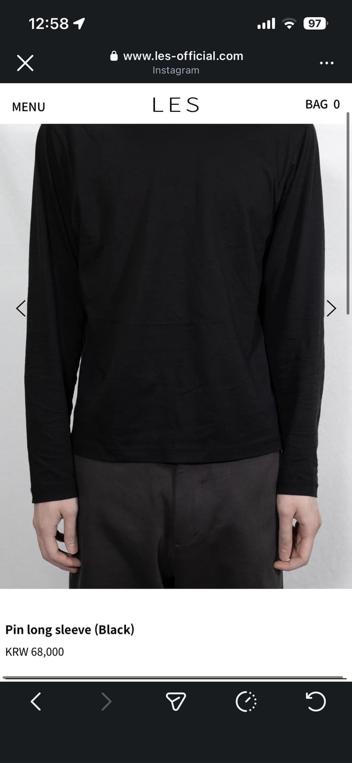 Les Pin long sleeve (Black) 상품이미지1
