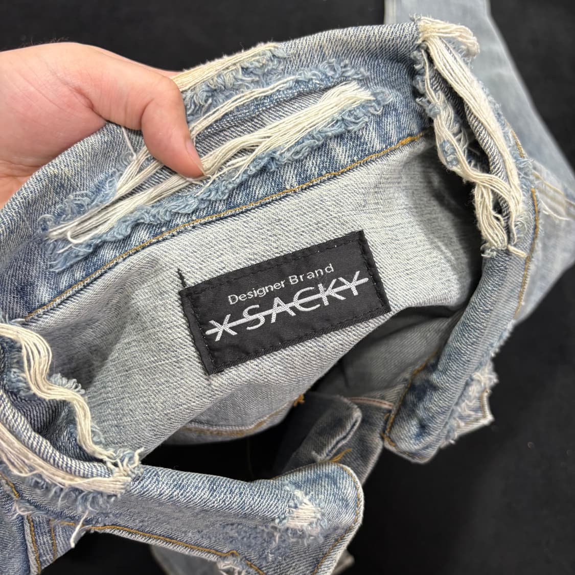 FREE 엑스사키 X-SACKY 연청 데미지 데님자켓 상품이미지4