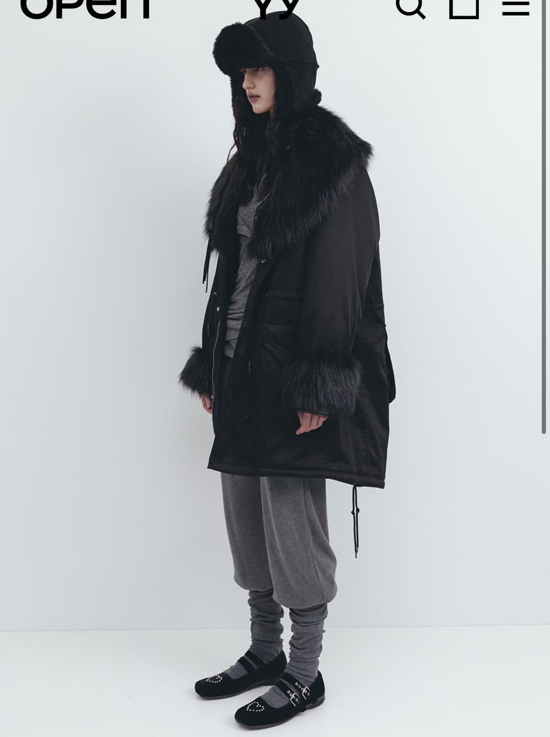 Openyy faux fur trimming safari jacket 상품이미지3