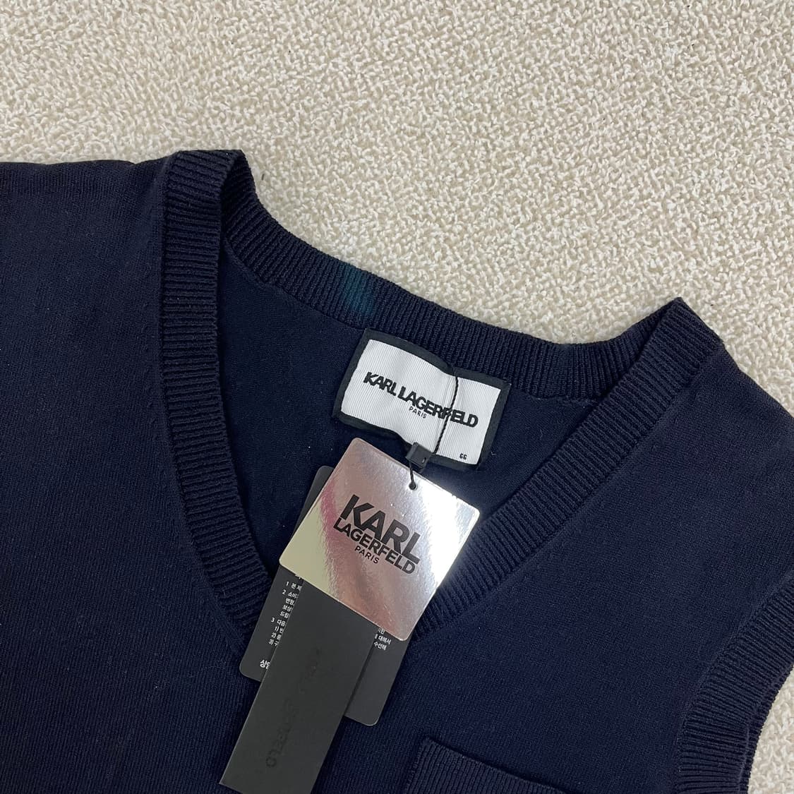 [90] 새상품 칼라거펠트 브이넥 니트 민소매 원피스 치마 0108M1 상품이미지2