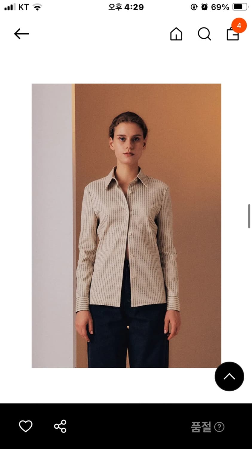 마조네 스트라이프 셔츠 M 상품이미지10