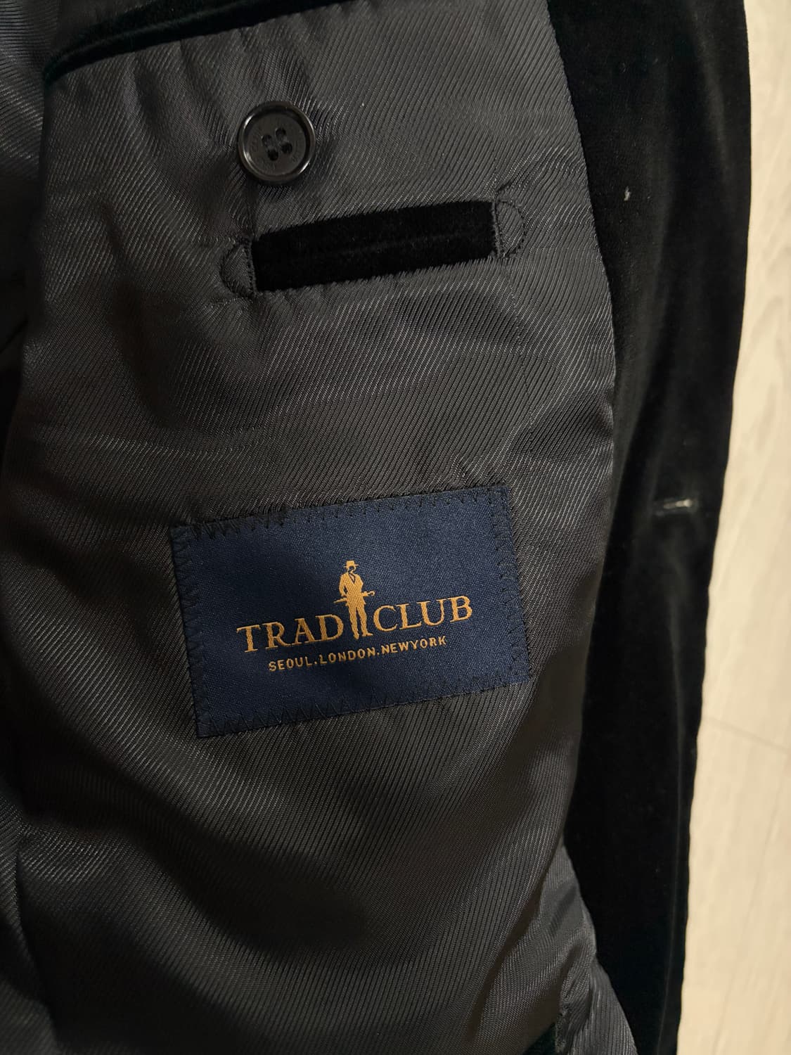 TRAD CLUB 빈티지 블랙 벨벳 블레이저 상품이미지2