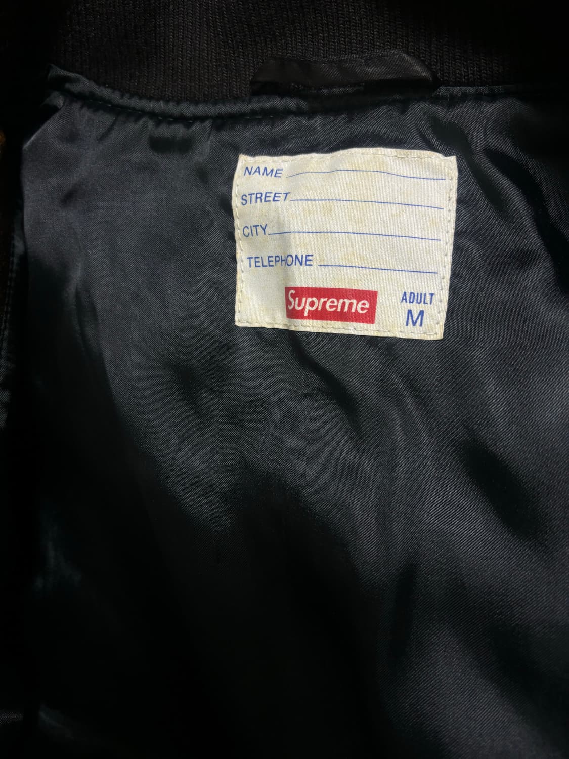 슈프림 원레더 바시티 블랙 상품이미지4