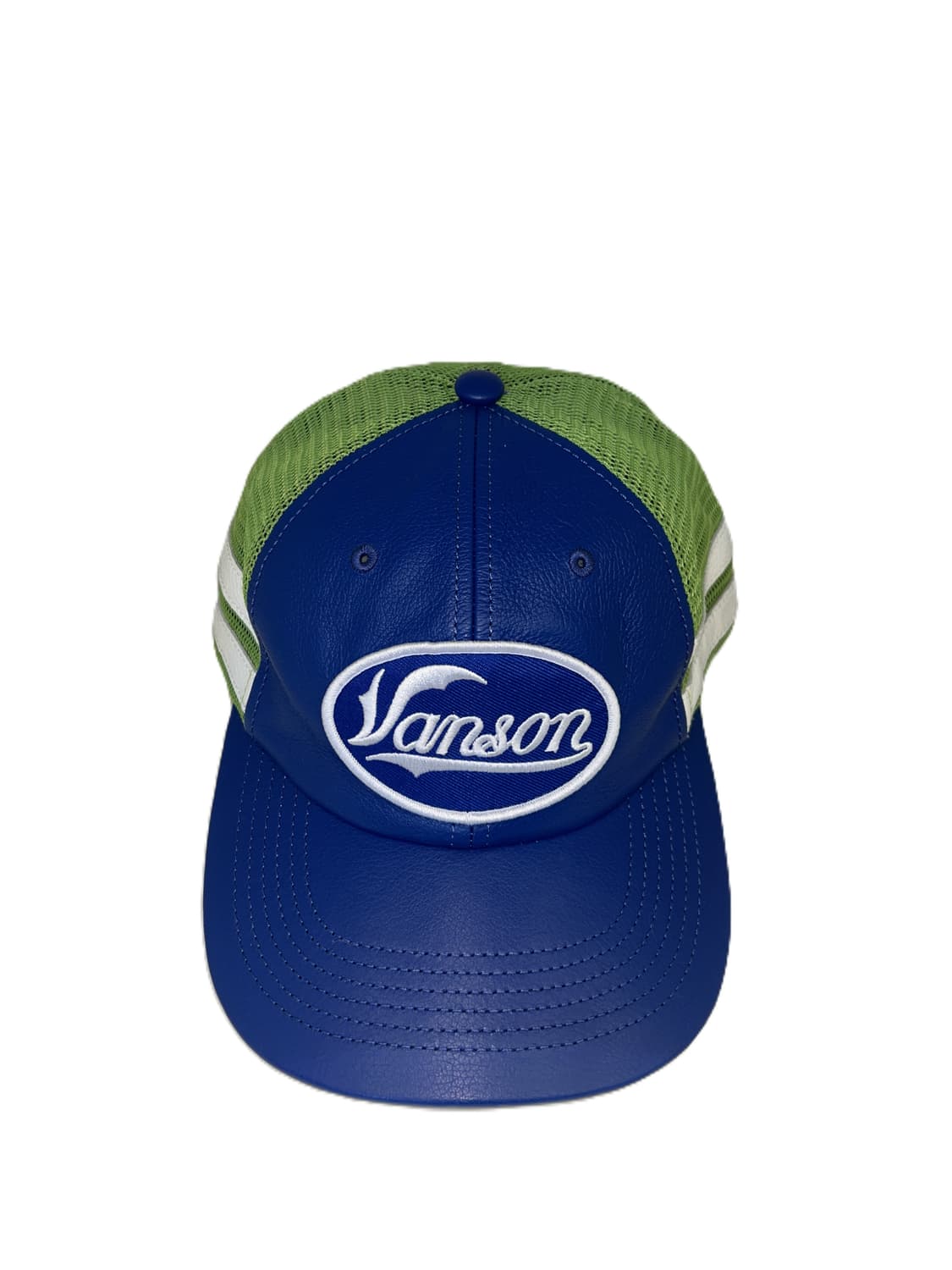 밴슨 레더 메쉬 캡 (블루/그린) 상품이미지1