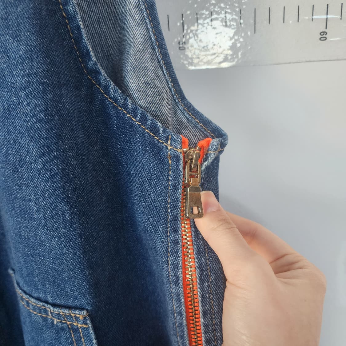 오렌지끈 데님 점프수트 상품이미지4