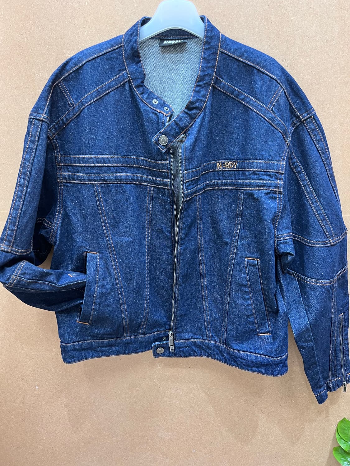 널디 유니 NY 데님 바이커 자켓(남녀공용) 상품이미지1