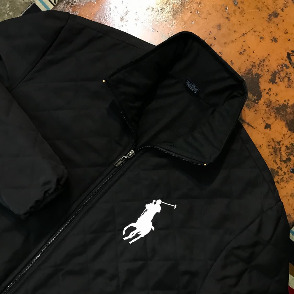 USA 폴로랄프로렌 블랙 집업 퀼팅 자켓 남성 105 사이즈 상품이미지2